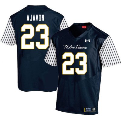 Notre Dame Fighting Irish Men's Litchfield Ajavon #23 Navy Under Armour Alternate Authentic Stitched College NCAA Football Jersey HUS6699JJ